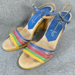 Famolare Vintage Wavy Sole Platform Shoes Wedges Sandals 70s Size 7.5 M FLAWED Brown Photo 7