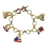 PATRIOTIC AMERICAN FLAG INDEPENDENCE DAY TOGGLE CLOSURE Gold Photo 0