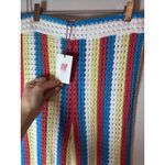 Solid & Striped  The Logan Pants Crochet Striped Side Slits Swim Coverup L $278 Photo 9