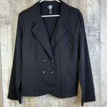 Studio 1940 SZ. 16 Black Button Front Jacket w/White Pin Stripe & Should… Photo 0