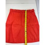 J.Crew  Red Linen Skirt Size 0 Womens Mini A-Line Button Accent‎ Career Photo 4