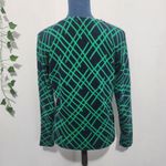 Merona Navy and Green Geometric Design Cardigan Sweater Photo 4