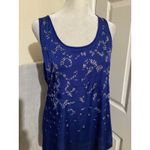 EXPRESS Embellished Tank Top Blue Sparkle Rhinestone Sleeveless Women's Medium Photo 1