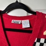 Vintage Capacity Petite Small Dog Print Sleeveless Button Down Knit Sweater Vest Red Size undefined Photo 1