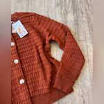 PRETTY GARDEN casual Rust Sweater with Button Detail Photo 11