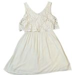 Charming Charlie  off white lace gauze dress size medium lined Photo 0