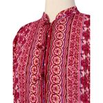 Vintage Metallic Sheer Chiffon Pink Floral Boho Button Up Maxi Kaftan Dress OS Size undefined Photo 4