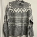 Holiday Time Gray Fair Isle Pattern Sparkly Soft Women's Holiday Sweater Photo 0