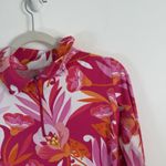IbKul Long Sleeve 1/4 Zip Shirt Pink Floral Vented Mesh Golf UPF 50+ Womens Larg Size L Photo 1