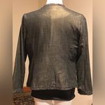 Chico's  Blazer No Button Jacket Metallic Gold jeweled Beaded front jacke… Photo 3