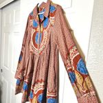 Free People Smell the Roses Boho Floral Long Sleeve Mini Shirt Dress S Photo 3