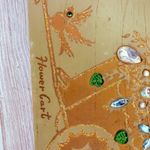 Vintage unique wooden cigar box hand clutch purse jeweled flower cart Madge Green Photo 5