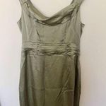 Nanette Lepore  Silk dress Women's Size 12 Sage Green Draped Cowl‎ Neck Bow Back Photo 0