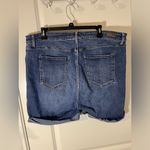 Kut From The Kloth  Distressed Blue Cuffed Denim Pocket Biker Thigh Shorts Sz 18W Photo 1