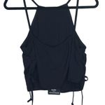 Pretty Little Thing Black Strappy Lace Up Crepe Side Ruched Racer Cami Top Sz 8 Photo 6