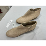 st. john's bay Womans St John’s Bay Loyola Booties 9 M Beige Memory Foam Side Zip Block Heel Photo 2