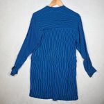 Equipment  Femme Lizza Striped Drawstring Shirt Dress Size 4 blue Long Sleeve Photo 1
