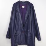 Vakko 1990s Vintage Purple Leather Jacket Medium Retro Genuine Leather Photo 4