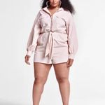 Fashion to figure Beige Utility Tie Front Cotton Long Sleeve Romper Size 1X Photo 5