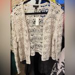 Anthropologie NWT Current Air Crochet Cardigan Sweater - ivory - one size / ALL Photo 7