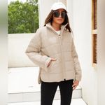 Quilted Puffer Coat With Pockets Photo 2