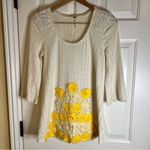 Free People Flower Child Tunic Yellow Daisy Lace Lg Great Accents Flowy and Fun Photo 1