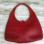 Paolo Masi Y2K Purse Hobo Bag Red Leather Woven Flower Boho Hippie Festival Photo 14