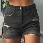 ZARA Black Denim Shorts Photo 0