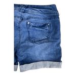 Junior Wallflower Blue Denim Shorty Shorts Size 7 Mid Rise Embroidered Daisys Photo 6