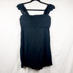 Abercrombie & Fitch Black Emerson Linen Blend Pleated Sleeveless Mini Dress Photo 1