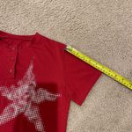 Women's (Junior) Summer Henley Neckline Short Sleeve Crop Top Red Size undefined Photo 5