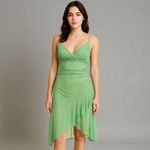 City Triangles Vintage 90s Mod Mesh Dress – Size M/L, Sheer Ruched Clubwear Photo 0