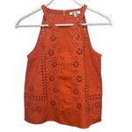 Madewell Eyelet A-Line Halter Tank Top in Copperwashed Orange XXS NWT Photo 3