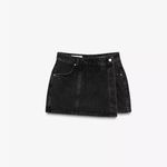 ZARA Black Denim Wrap Skirt Photo 5