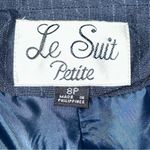 Le Suit  Women’s Size 8P Blue Pinstripe 4 Silver Button Suit Jacket Blazer Photo 5