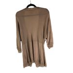 J.Jill Beige Boho Cardigan Thin Knit Crochet Trim Tussah Silk Cotton Blend M Photo 1