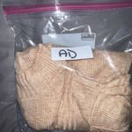 BOG Band of the Free Tan Camel Long Puff Sleeve Mock Neck Knit Blouse Large New Photo 8