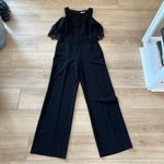 Trina Turk  Black Lace Sleeveless Wide Leg Flared Jumpsuit Size 4 Photo 2