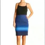 Loft Ann Taylor Women's Blue Ombre Brunch Pencil Office Skirt Lined Size 4P Photo 9