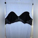 ZARA  Elegant Blue and Black Grecian Crinkle Flowing Pleated Midi Dress Photo 2