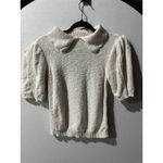 Universal Threads Universal Thread Knit Top XS Short Sleeve Peter Pan Collar Pullover Beige Photo 2