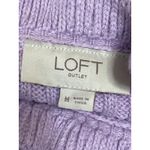 Ann Taylor  LOFT Purple Lilac Half Sleeve Ribbed Knit Ruffle Sweater Top Size M Photo 2