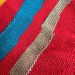 Vintage 80s Chaus Boat Neck Brush Stroke Bold Sweater M Red Size M Photo 9