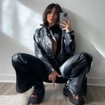 The Kript  Briar Black Faux Leather pants Photo 8