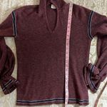 Vintage 70s Miss Pernilla Balloon Sleeve Knit Top Burgundy Boho Pullover Sweater Blue Photo 7