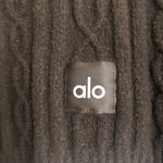 Alo Yoga  Cable Knit Cropped Winter Bliss Turtleneck Long Sleeve Expresso XS Photo 9