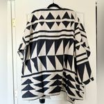 ASOS Southwest Navy & White Open Oversized Cardigan Poncho Sweater Coat Photo 3