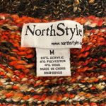 Vintage NorthStyle Multi Color Zip Front Cardigan Size Medium Black Photo 3