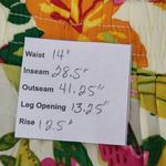 Rose + Olive Yellow Tropical Print Wide-Leg Pants NWT Size Medium Photo 1