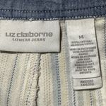 Liz Claiborne SZ 14 Jean Shorts Striped Hi-Rise Flat Front Rear Pockets Multi Photo 4